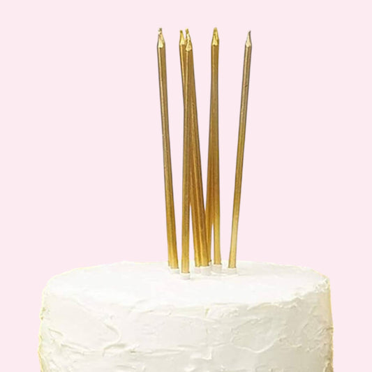 Gold Birthday Candles – Set of 6 - Magic World Flowers
