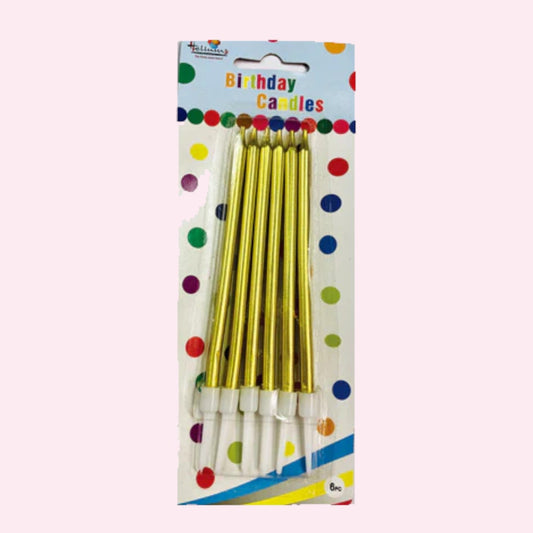 Gold Birthday Candles – Set of 6 - Magic World Flowers