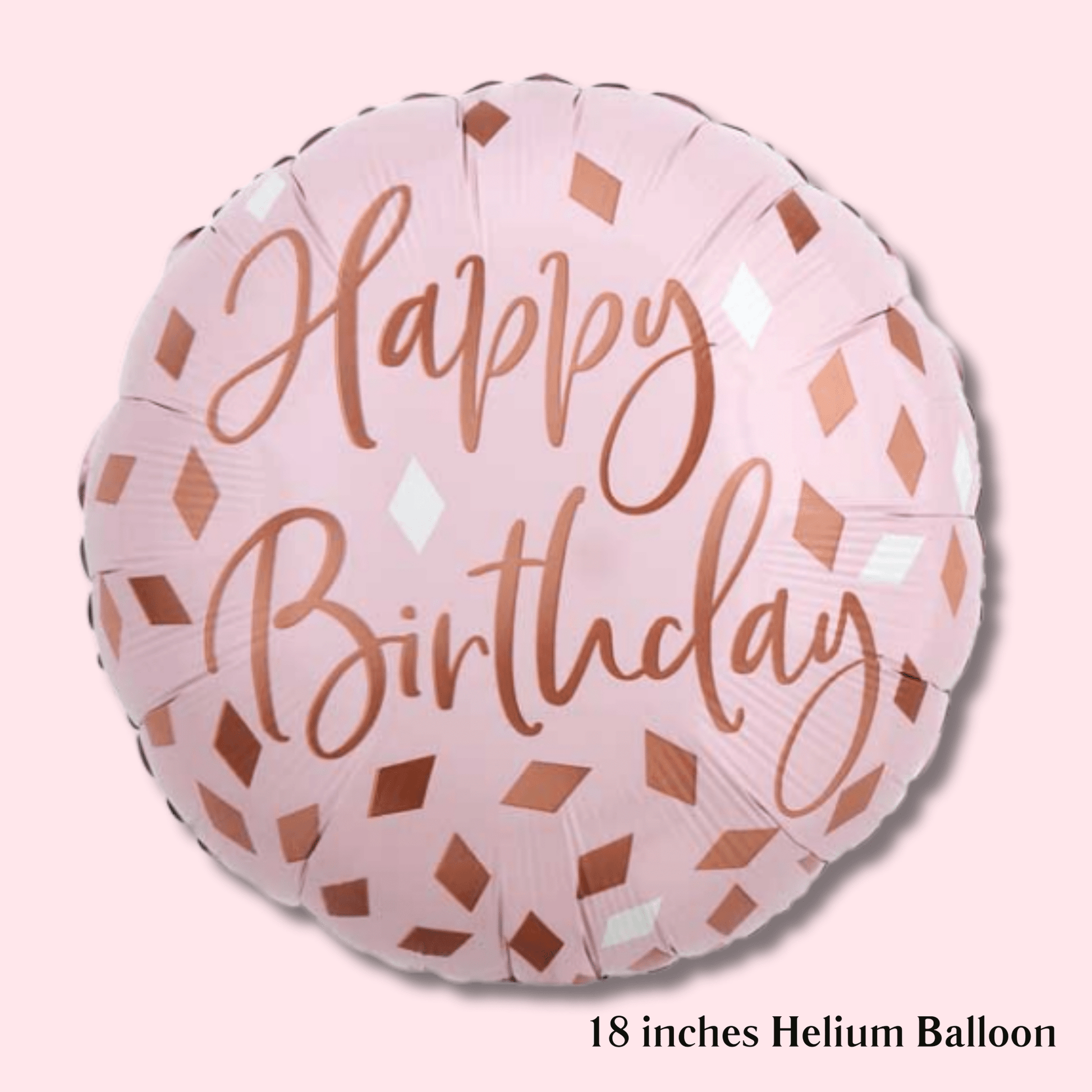 Happy Birthday Blush – Helium Balloon - Magic World Flowers