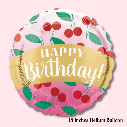 Happy Birthday Cherries – Helium Balloon - Magic World Flowers