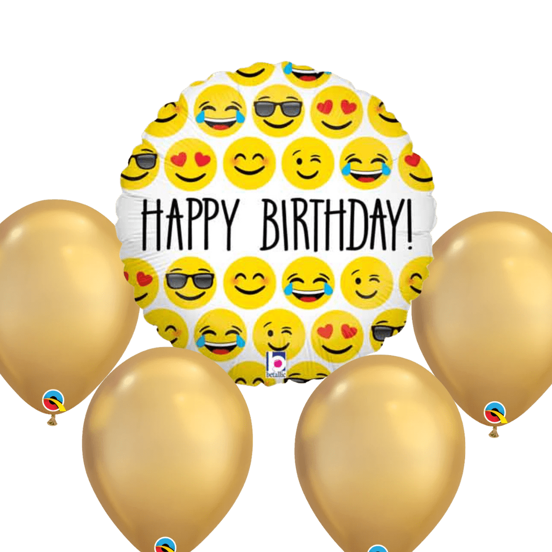 Happy Birthday Emoji Balloon Bouquet - Magic World Flowers