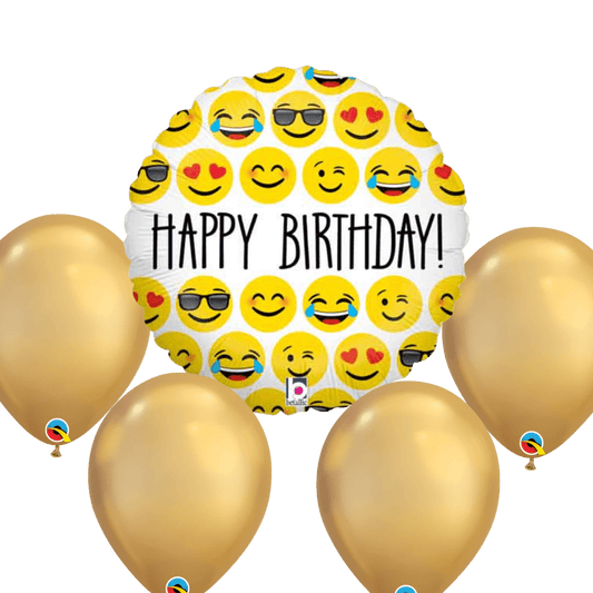 Happy Birthday Emoji Balloon Bouquet - Magic World Flowers