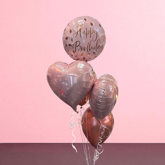 Happy Birthday Pink Round Balloon - Balloon Bouquet - Magic World Flowers