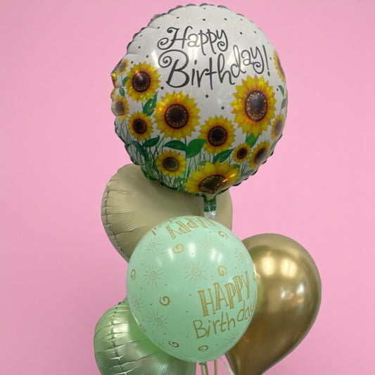 Happy Birthday Sunflowers - Balloon Bouquet - Magic World Flowers