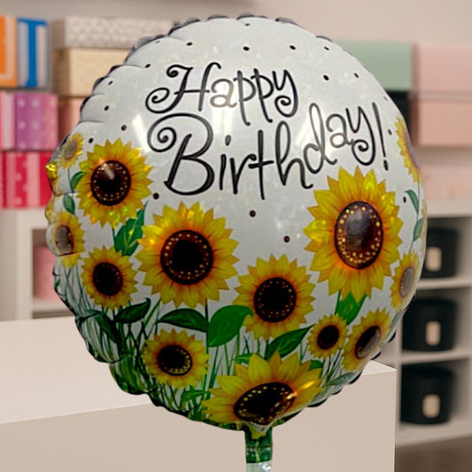 Happy Birthday Sunflowers – Helium Balloon - Magic World Flowers