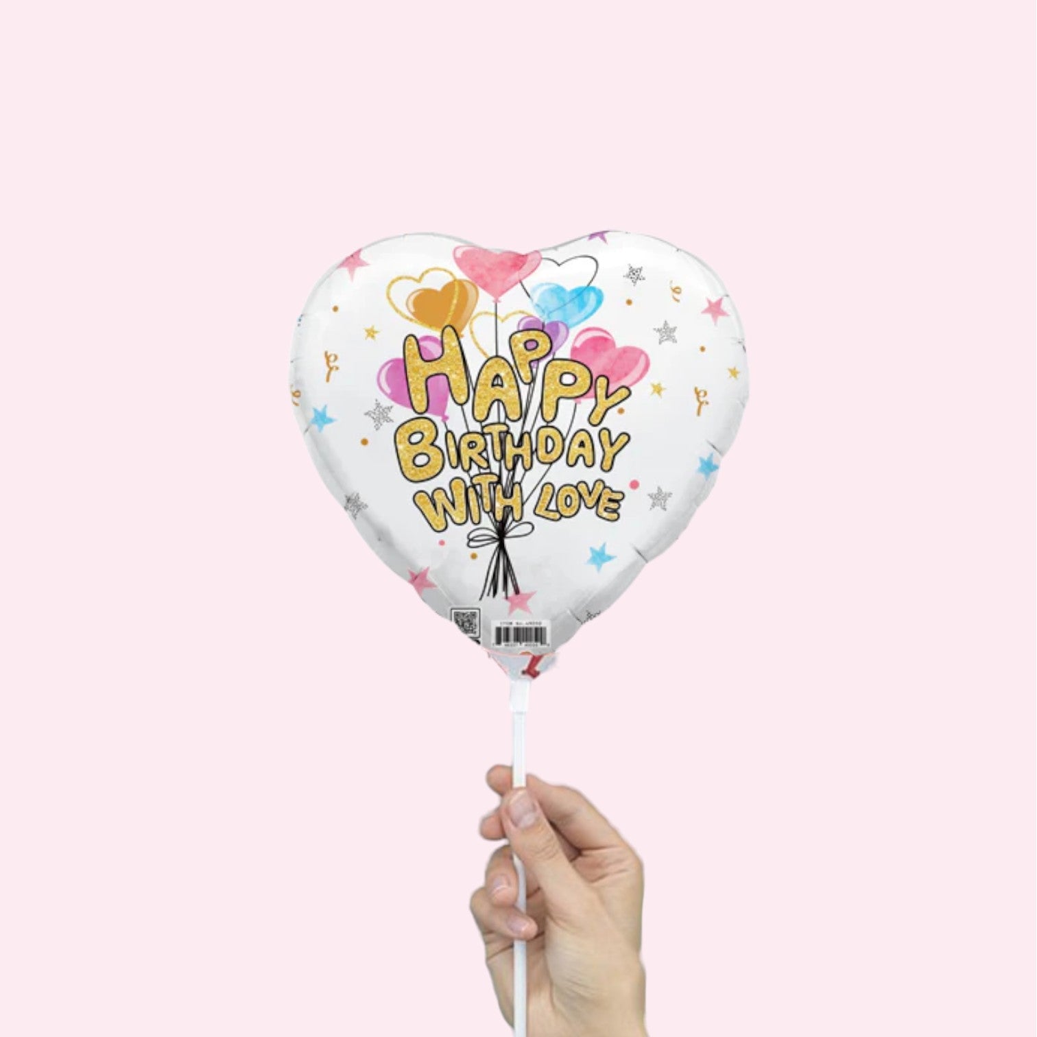 Happy Birthday with Love (Balloon Cluster) – 9” Foil Balloon - Magic World Flowers