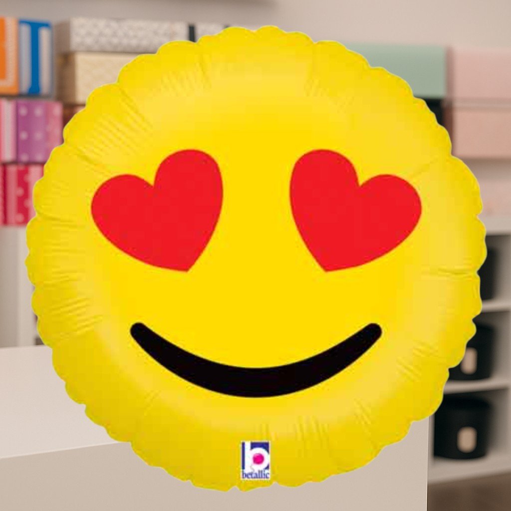 Heart Eyes Emoji – Helium Balloon - Magic World Flowers