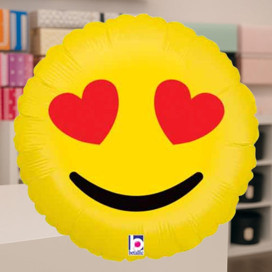 Heart Eyes Emoji – Helium Balloon - Magic World Flowers