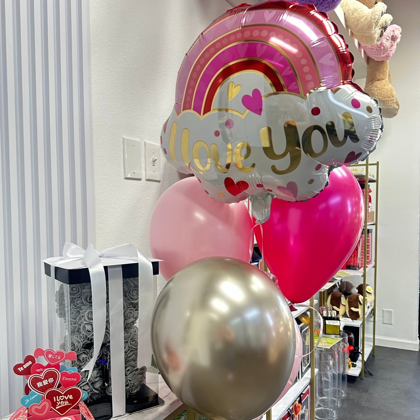 I Love You Rainbow Balloon Bouquet - Magic World Flowers