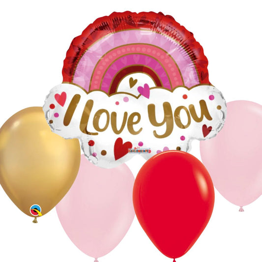 I Love You Rainbow Balloon Bouquet - Magic World Flowers