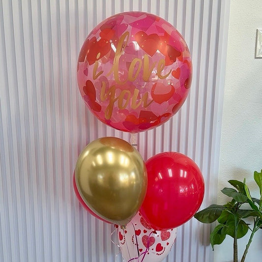 I love You Red Bubble - Balloon Bouquet - Magic World Flowers