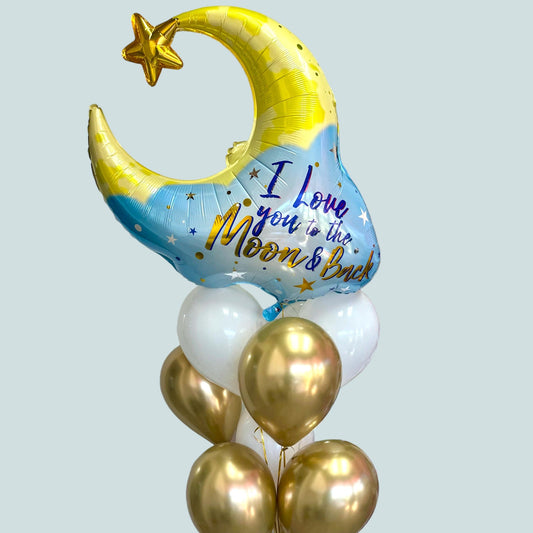 I Love you to the Moon and Back Balloon Bouquet - Magic World Flowers