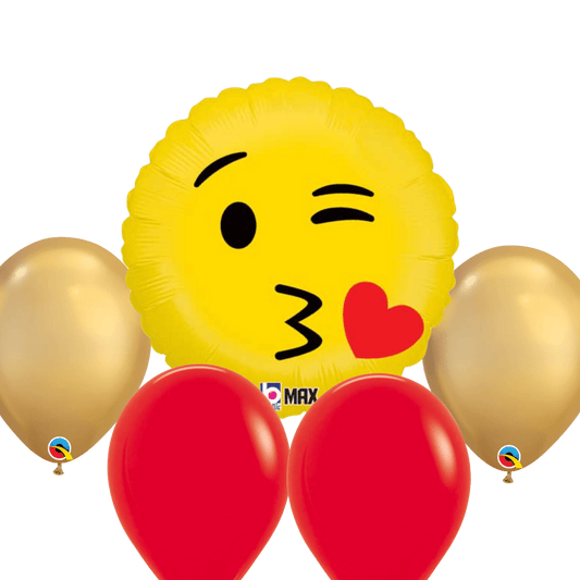 Kiss Emoji Balloon Bouquet - Magic World Flowers