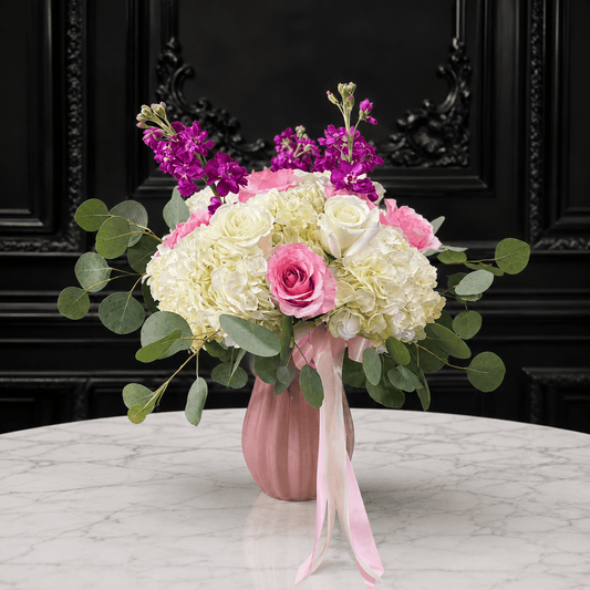 La Belle Vase II | Hydrangeas & Roses - Vases - Magic World Flowers