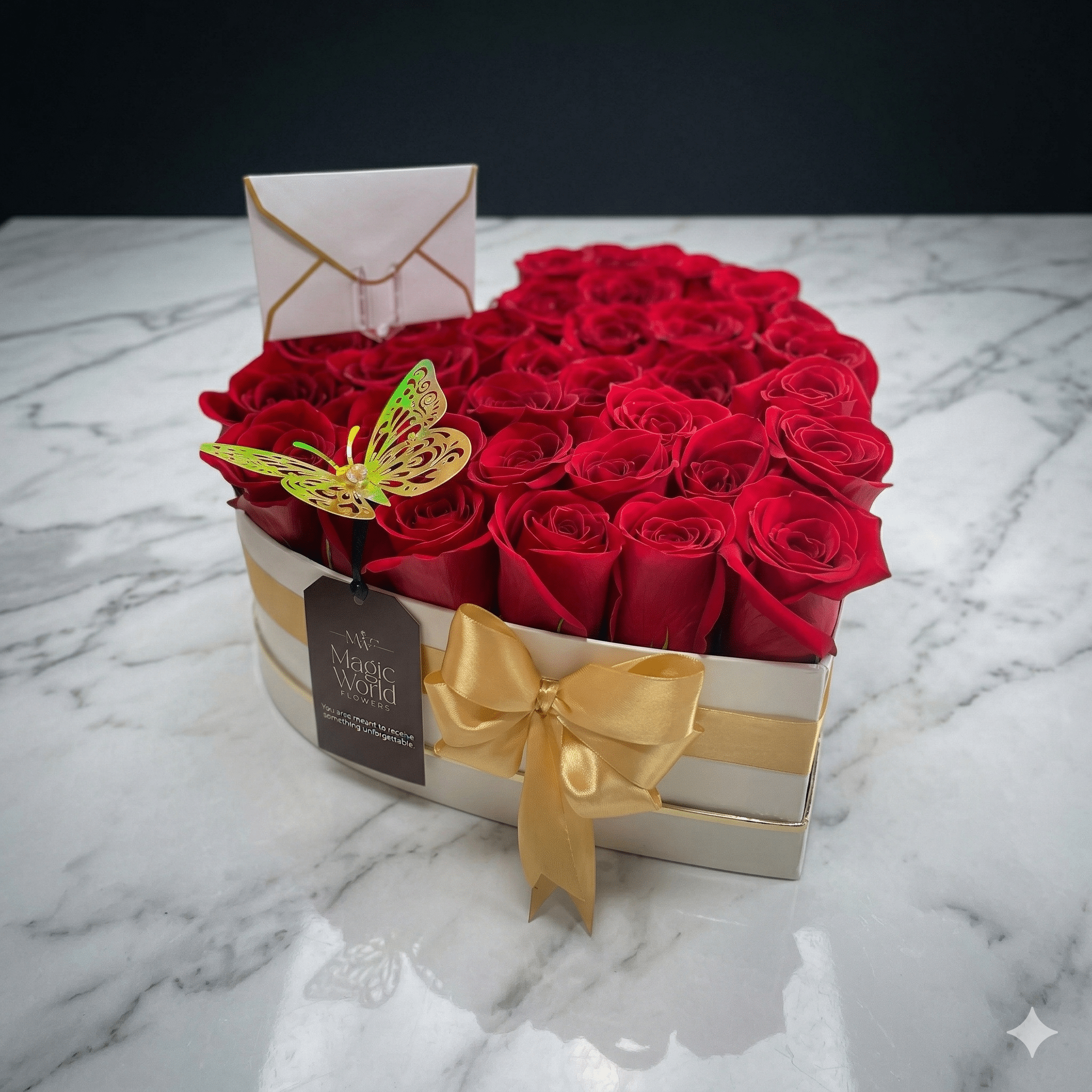 Love Heart Box - Red Roses – Magic World Flowers