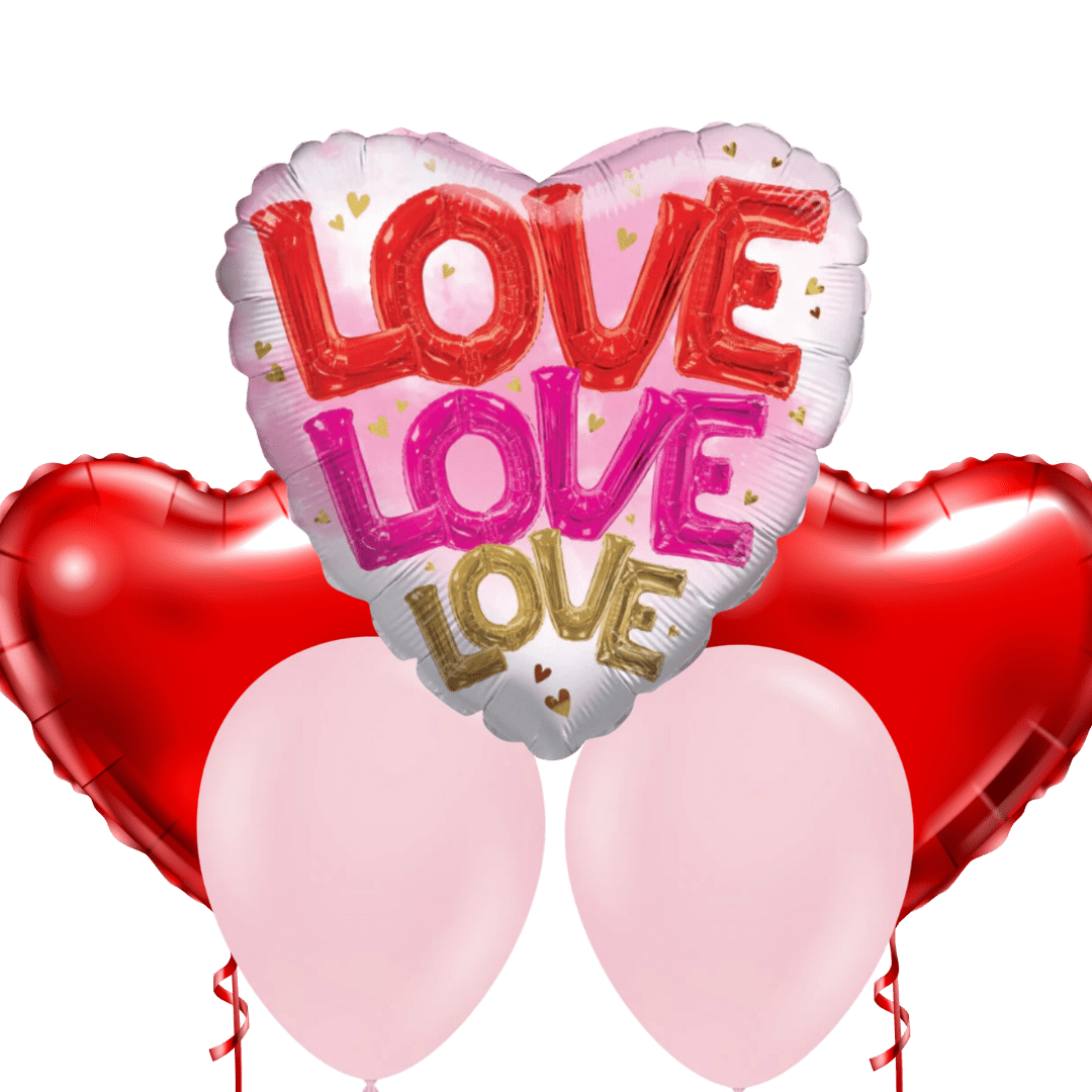 Love Love Love Balloon Bouquet - Magic World Flowers