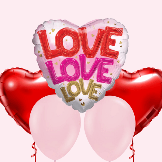 Love Love Love Balloon Bouquet - Magic World Flowers