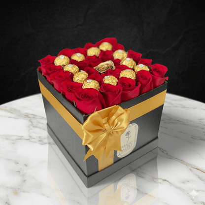 Luxury Bloom Box - Black Cube - Magic World Flowers