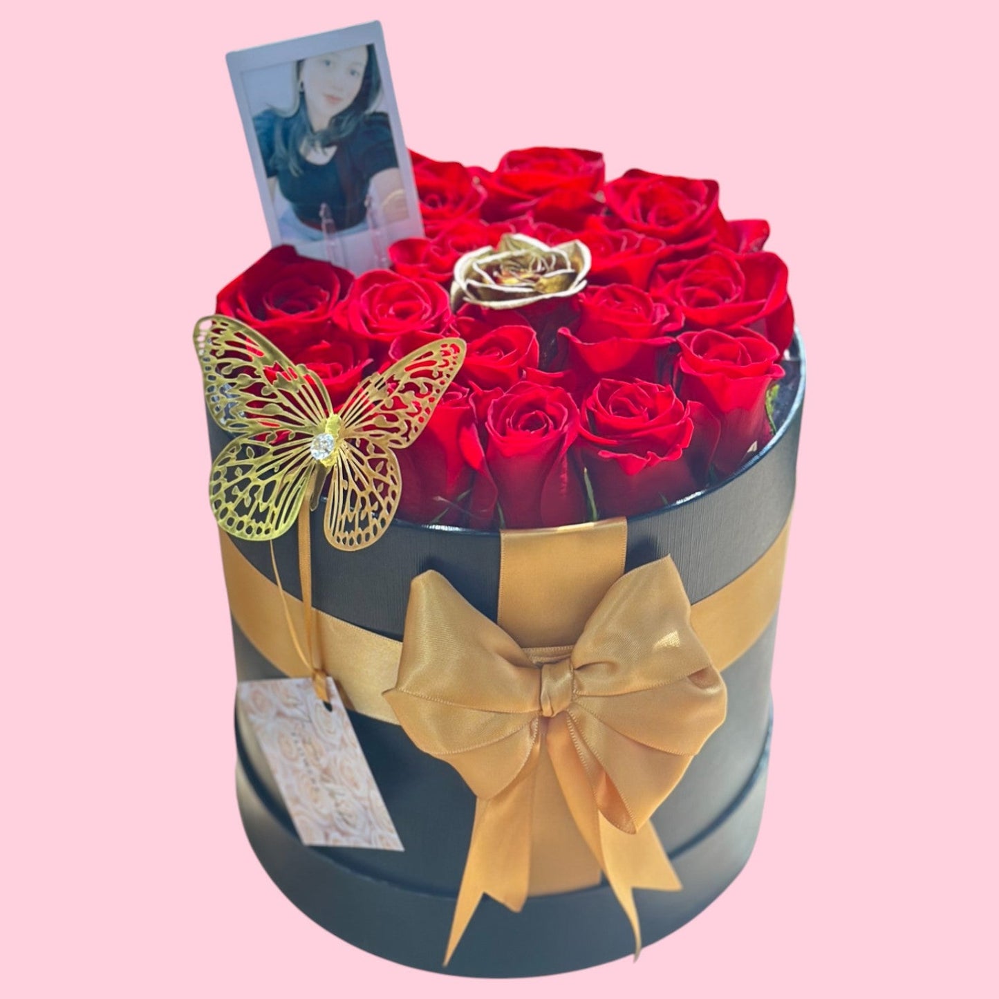 Luxury Bloom Box - Black Cylinder - Magic World Flowers