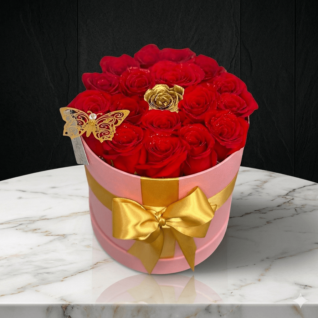 Luxury Bloom Box - Pink Cylinder - Magic World Flowers