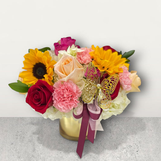 Mini Gold Cylinder — Vases - Magic World Flowers