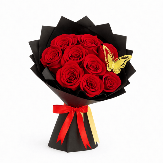 Mini Ramo Buchon - Black Wrapping - El Barber Shop Irving - Magic World Flowers