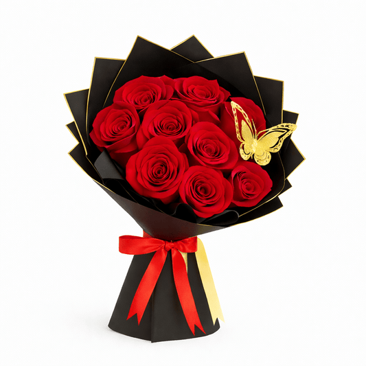 Mini Ramo Buchon - Black&Gold Wrapping - Irving Mall Location - Magic World Flowers