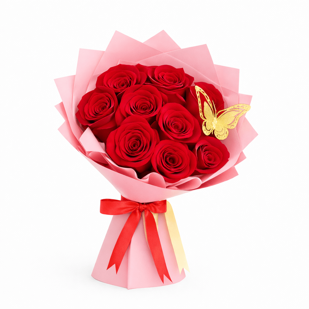 Mini Ramo Buchon - Pink Wrapping - El Barber Shop Irving - Magic World Flowers