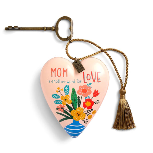 Mom Word for Love Art Heart - 3.5 in - Magic World Flowers