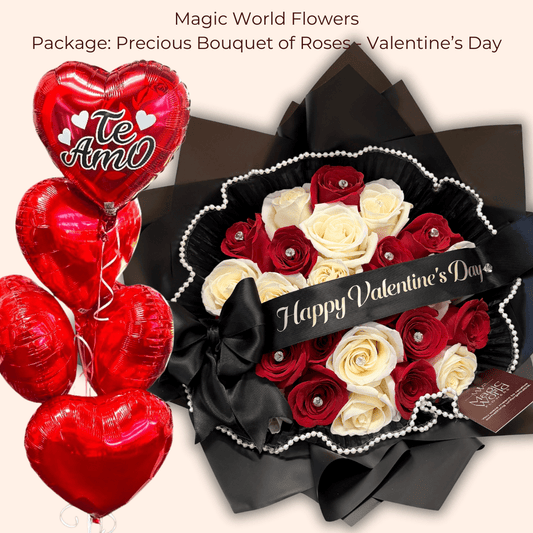 Package: Precious Bouquet of Roses - Valentine's Day - Magic World Flowers