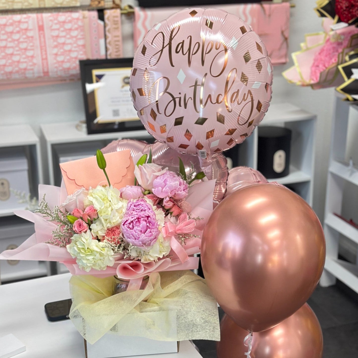 Peony Touch Pink Bouquet – Floral Hand Bouquet - Magic World Flowers