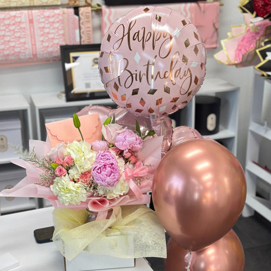 Peony Touch Pink Bouquet – Floral Hand Bouquet - Magic World Flowers
