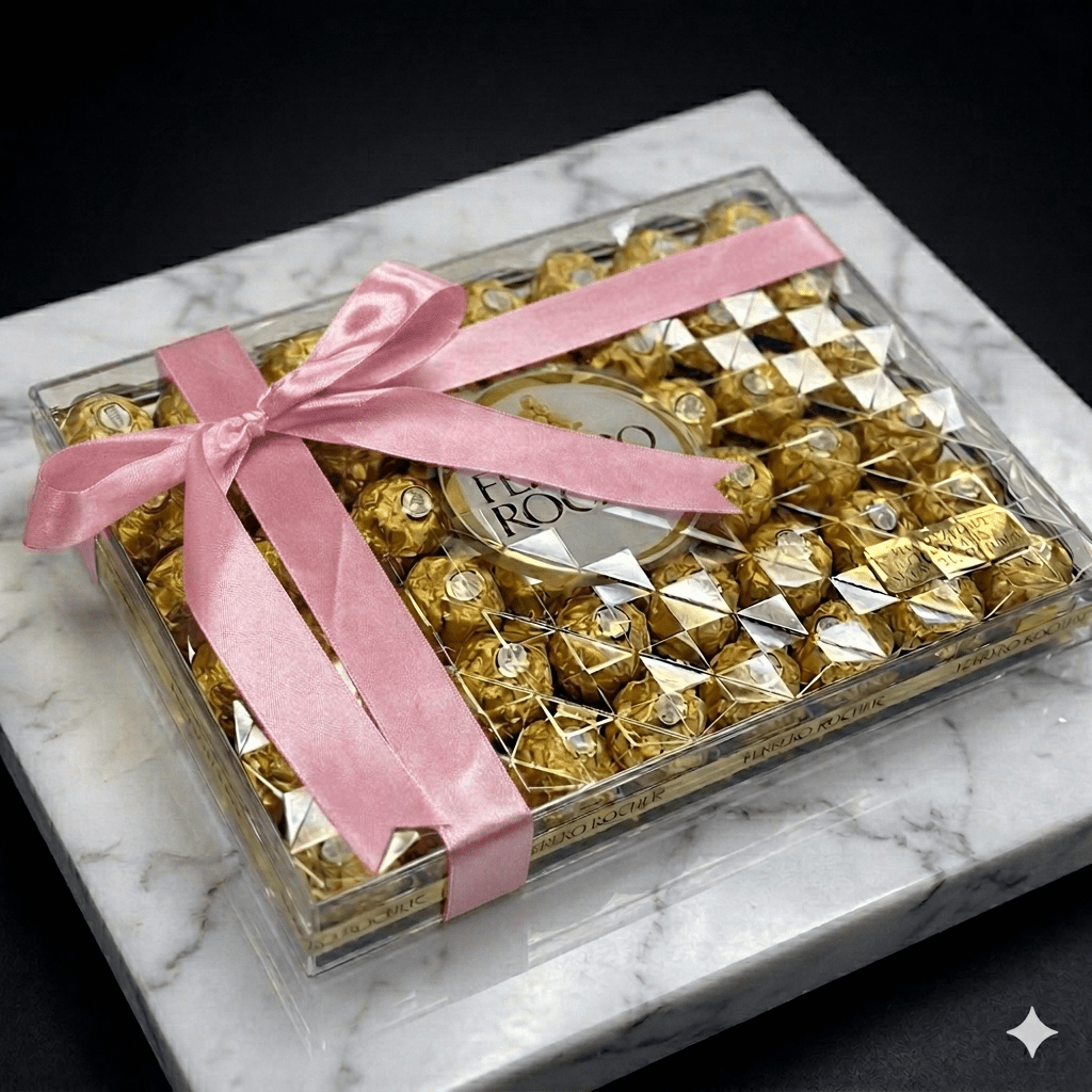 Pink Bow Ferrero Rocher Chocolates - Magic World Flowers
