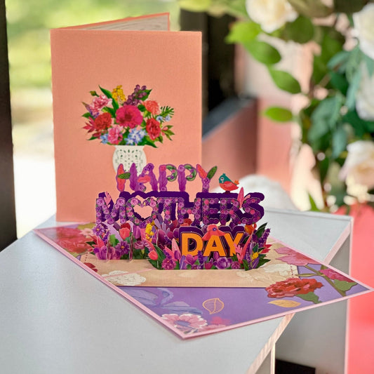 Pop Up Card - Mother's Day Gift - Magic World Flowers