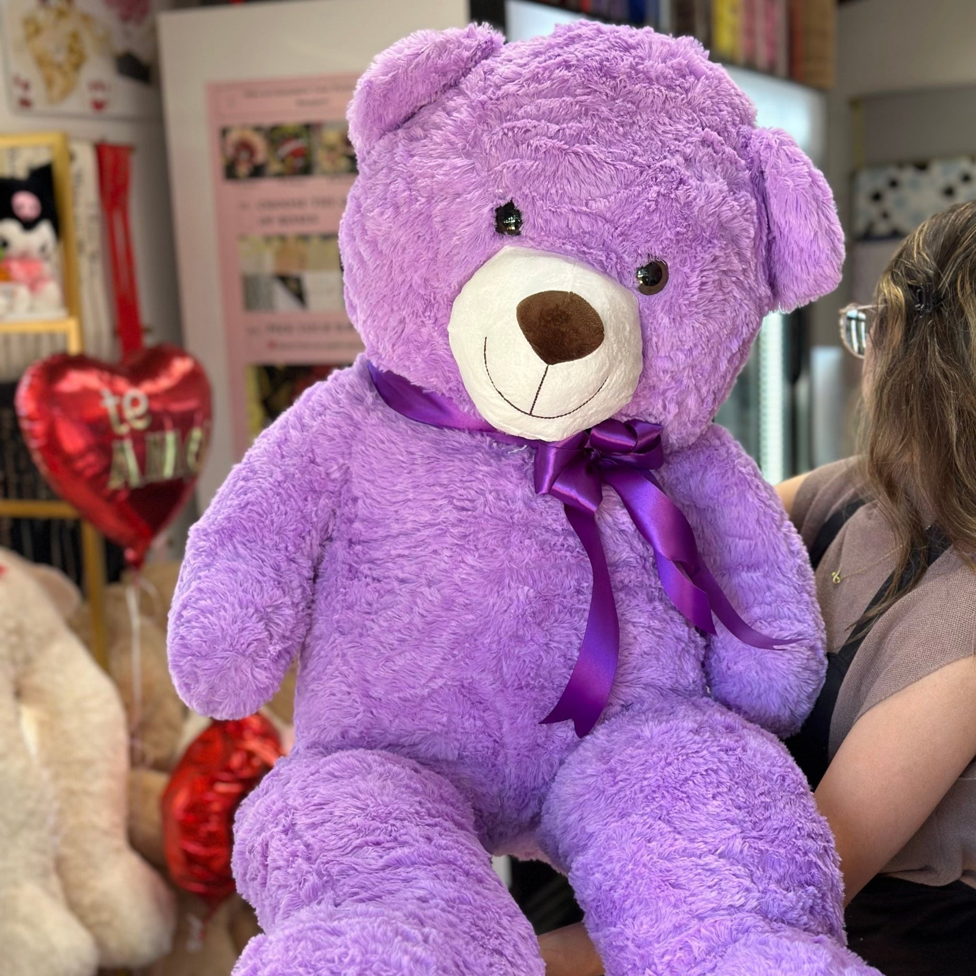 Purple Teddy Bear - Large - Magic World Flowers