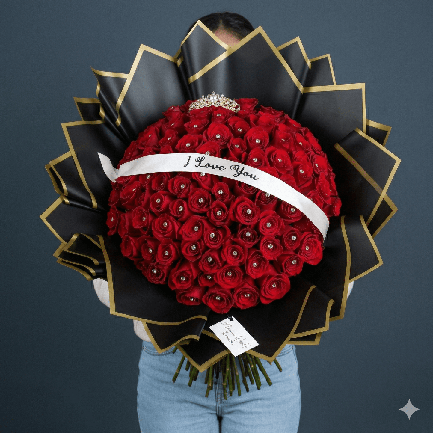 Ramo Buchon - 100 Red Roses - Best Seller - Magic World Flowers