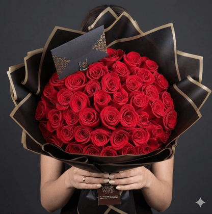 Ramo Buchon - 50 Roses Ramo Buchon - Best Seller - Magic World Flowers