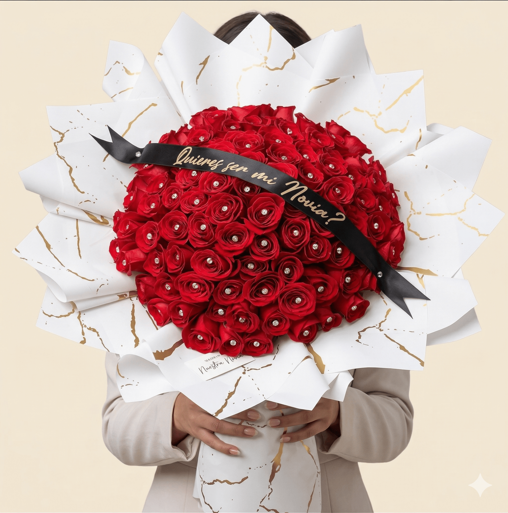 も*も様 Flower ribbon tops Red Ramo Buchon - Marble Love - Best Seller – Magic World Flowers