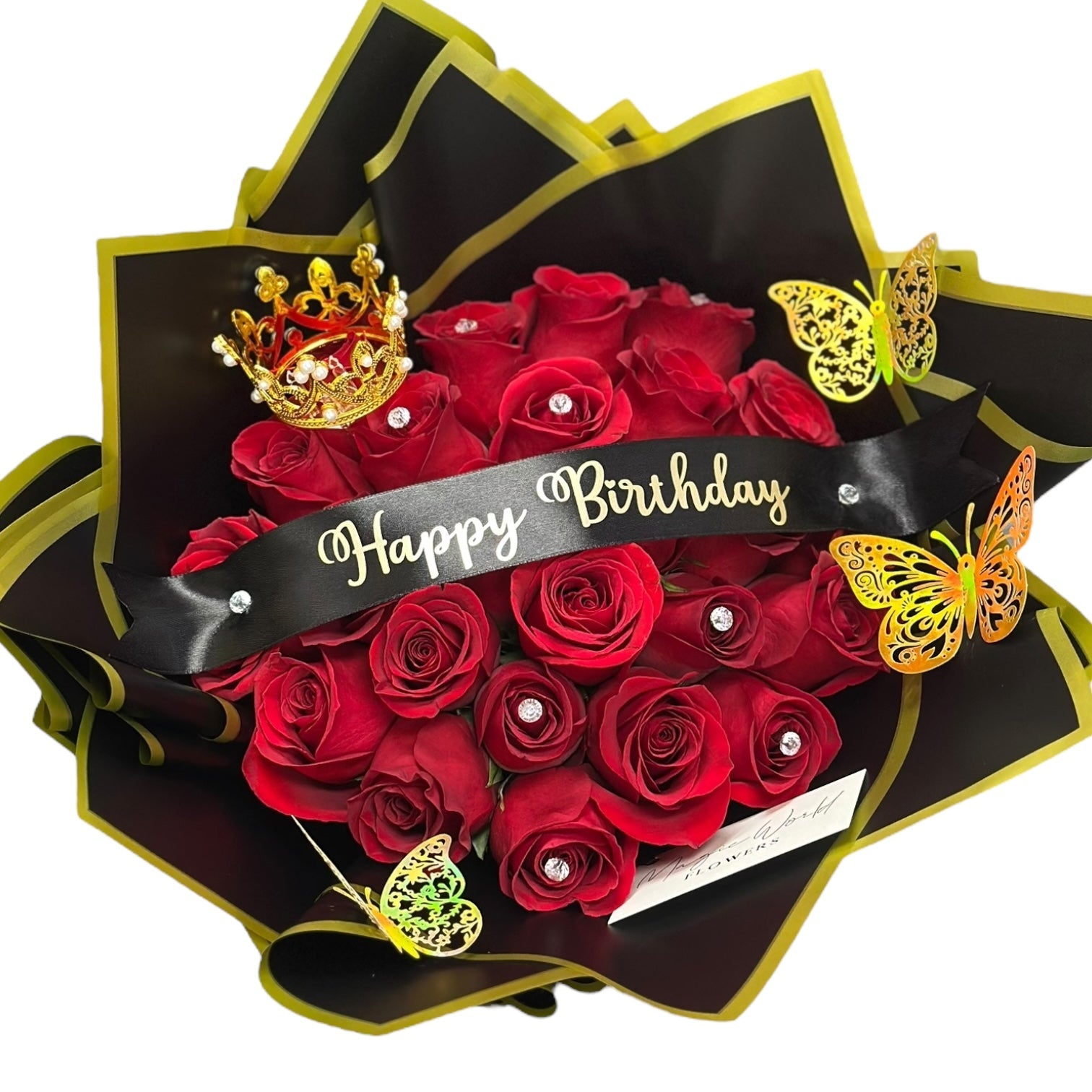 Ramo Buchon - Premium Hand Bouquet of Red Roses - Magic World Flowers