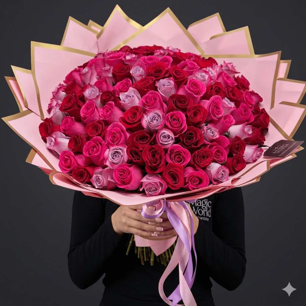 Ramo Buchon - Red, Lavender & Pink Maxi Ramo - Best Seller - Magic World Flowers