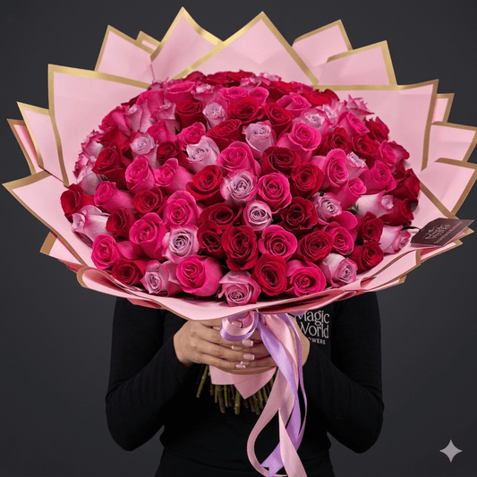 Ramo Buchon - Red, Lavender & Pink Maxi Ramo - Best Seller - Magic World Flowers