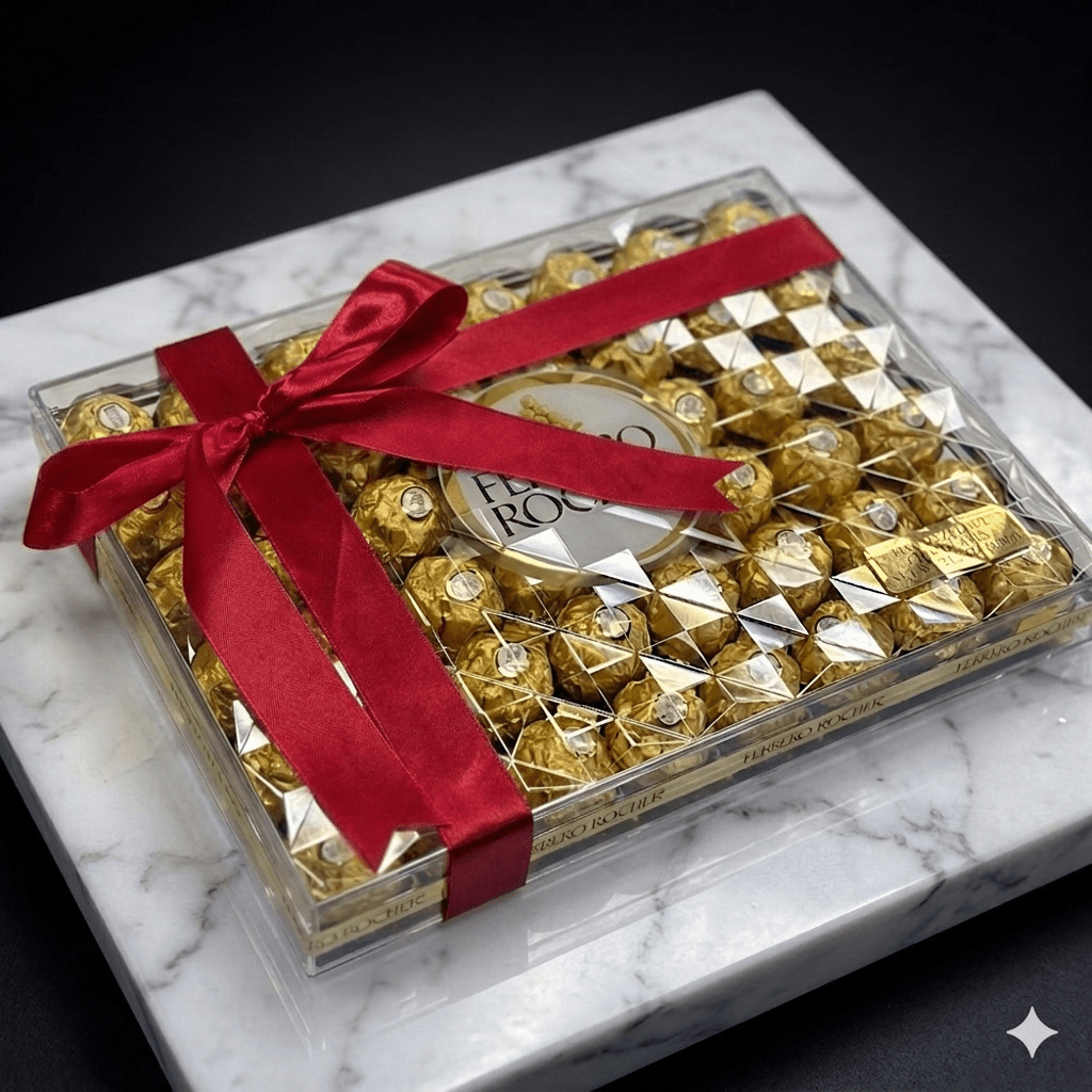 Red Bow Ferrero Rocher Chocolates - Magic World Flowers