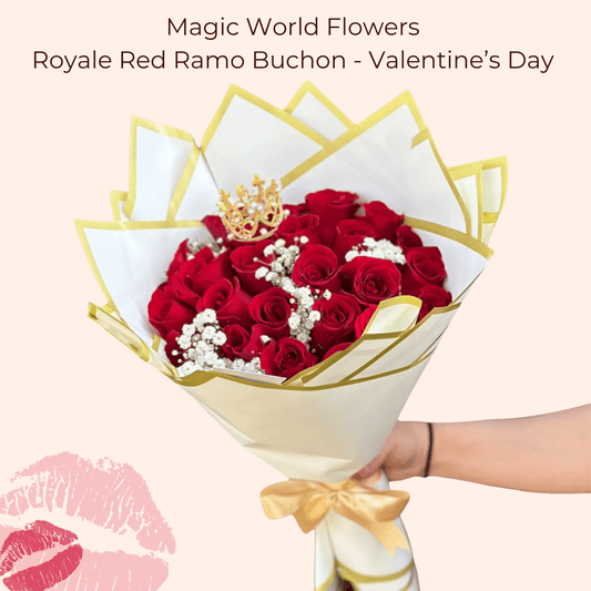 Royale Red Ramo Buchon - Valentine's Day - Magic World Flowers