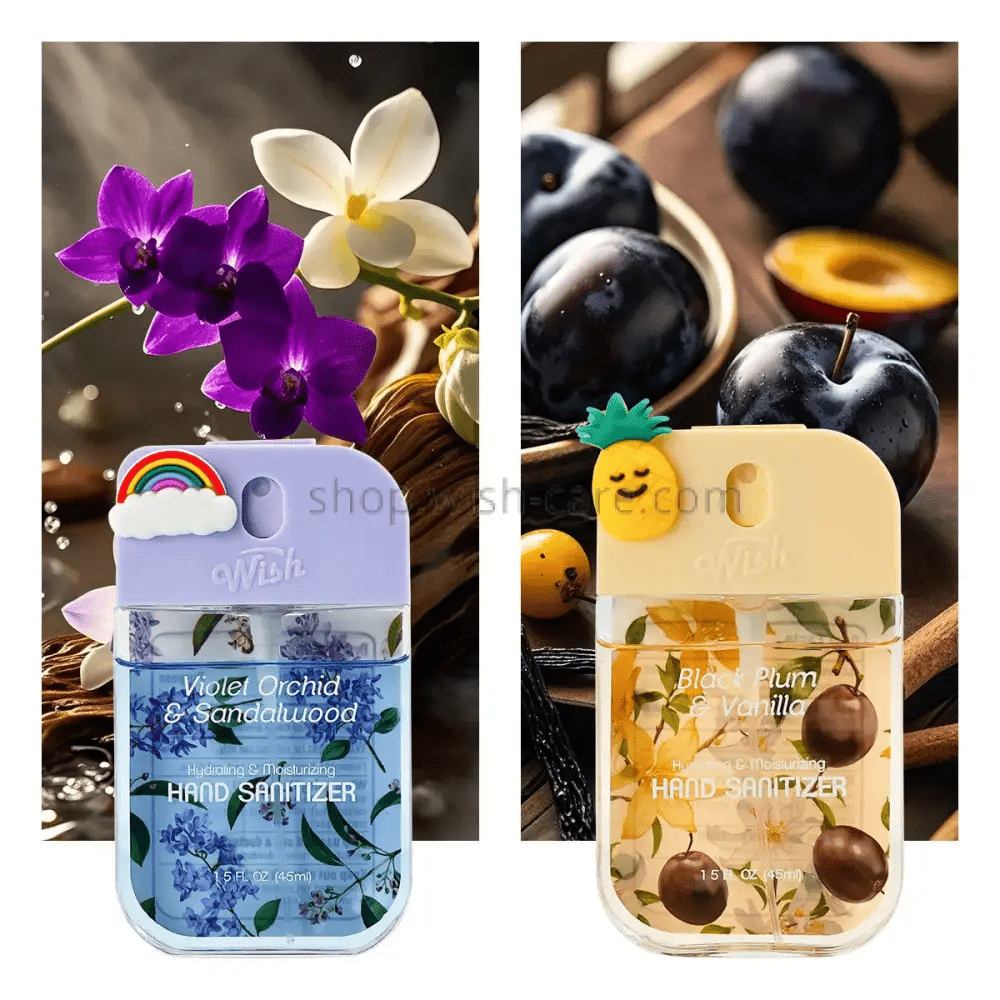 Set of 2 Hand Sanitizer with Clip - on charms - Gifts & More Collection - Magic World Flowers