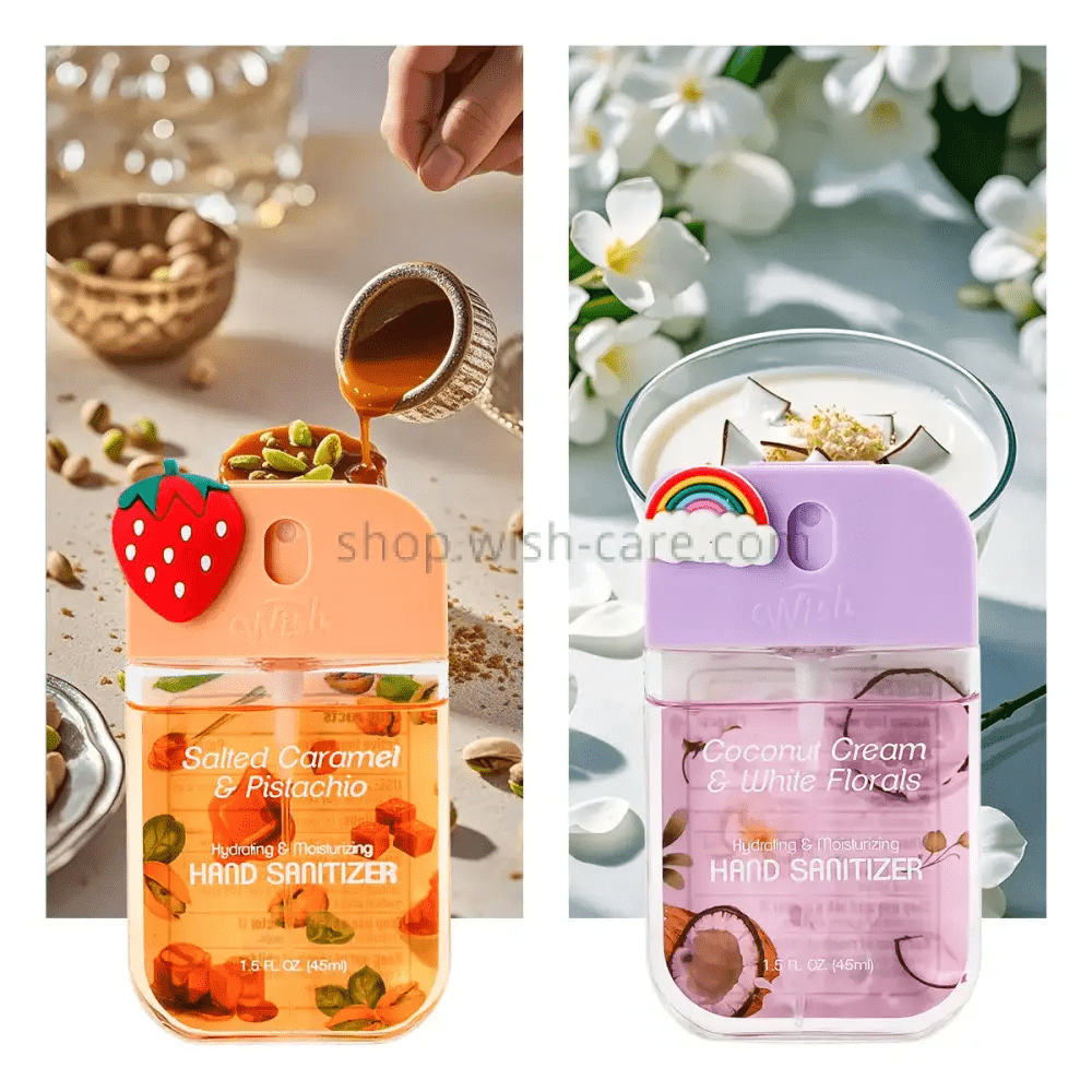 Set of 2 Hand Sanitizer with Clip - on charms - Gifts & More Collection - Magic World Flowers