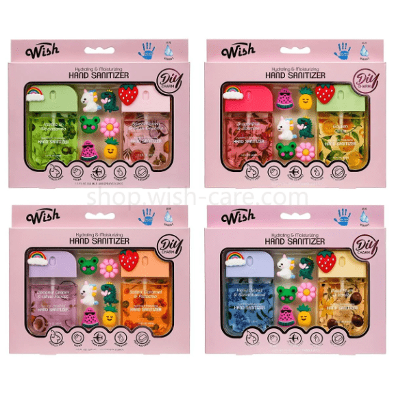 Set of 2 Hand Sanitizer with Clip - on charms - Gifts & More Collection - Magic World Flowers