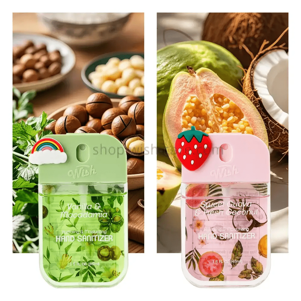 Set of 2 Hand Sanitizer with Clip - on charms - Gifts & More Collection - Magic World Flowers