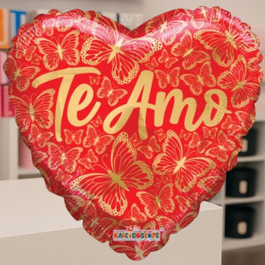 Te Amo Gold Butterflies – Helium Balloon - Magic World Flowers