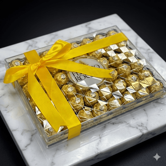Yellow Bow Ferrero Rocher Chocolates - Magic World Flowers